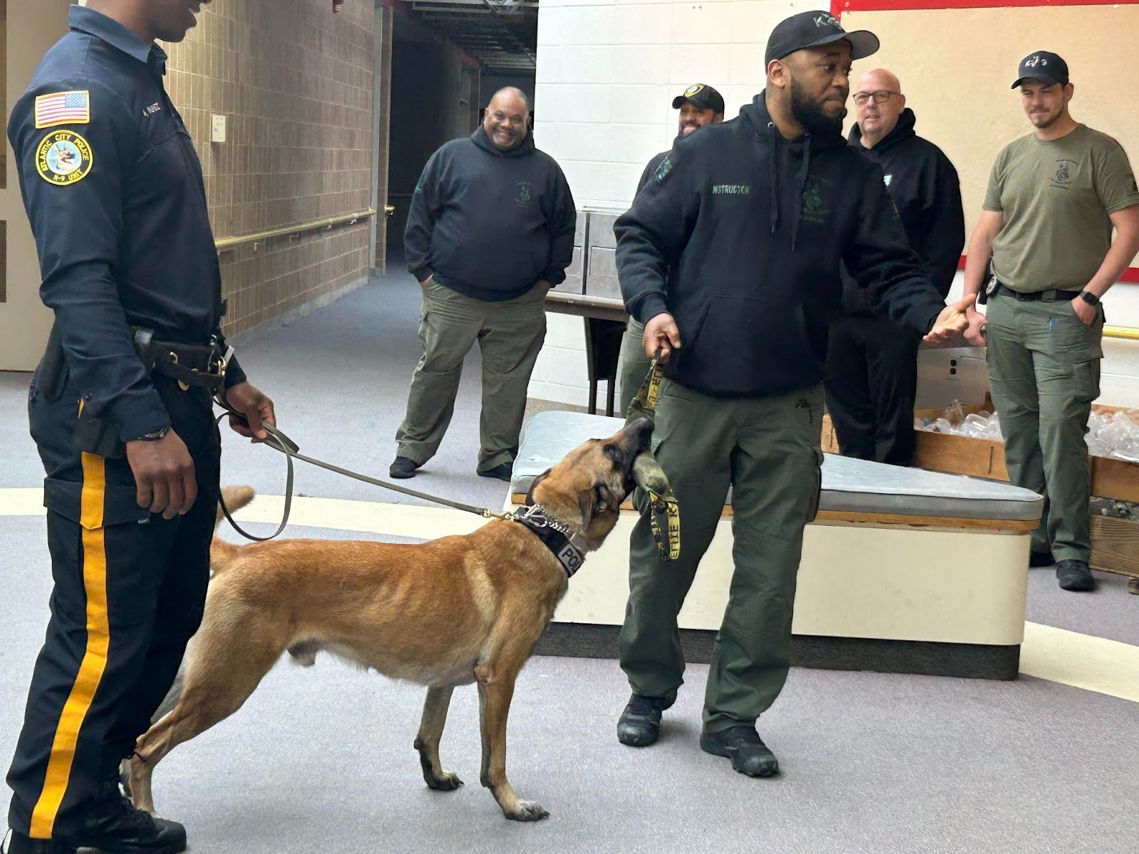 K-9 Narco was donated to the ACPD by Philadelphia Eagles Defensive Tackle Fletcher Cox. (Right). Source: City of Atlantic City.