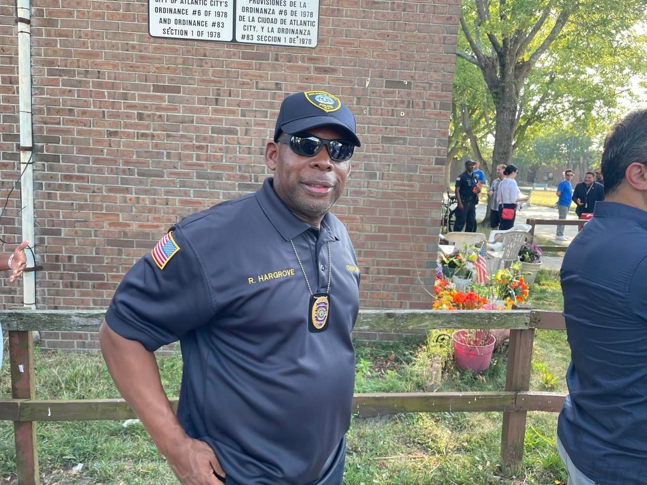 Bishop R. Fulton Hargrove II, president of the Fellowship of Churches of Atlantic City and the Vicinity, is a police chaplain who attended the community walk. Photo Credit: Mark Tyler