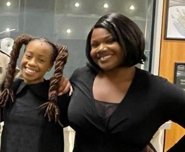 Adirah Robinson, who played Raynell, (Left) and  Catrina Brenae, who played Rose (Right) greet audience members after the show. Photo Credit: Mark Tyler