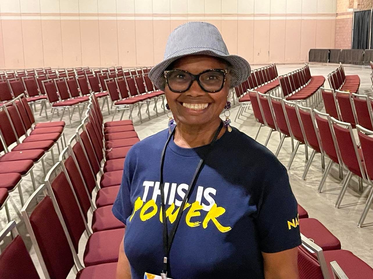 Diane Stalling energized after hearing Kamala Harris at NAACP Convention. Photo Credit: Mark Tyler