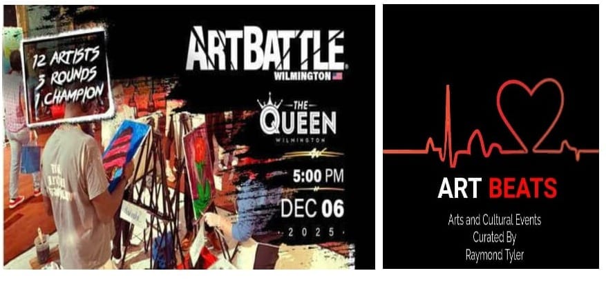 ART BEATS-Art Battle Wilmington! December 6th at 5pm, The Queen.