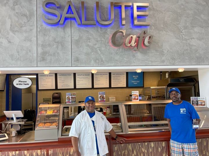 Andre Murphy (Left) and Al "Bam" Lewis (Right) are the new owners of Salute Café at Shore Memorial Hospital.  Photo credit: M